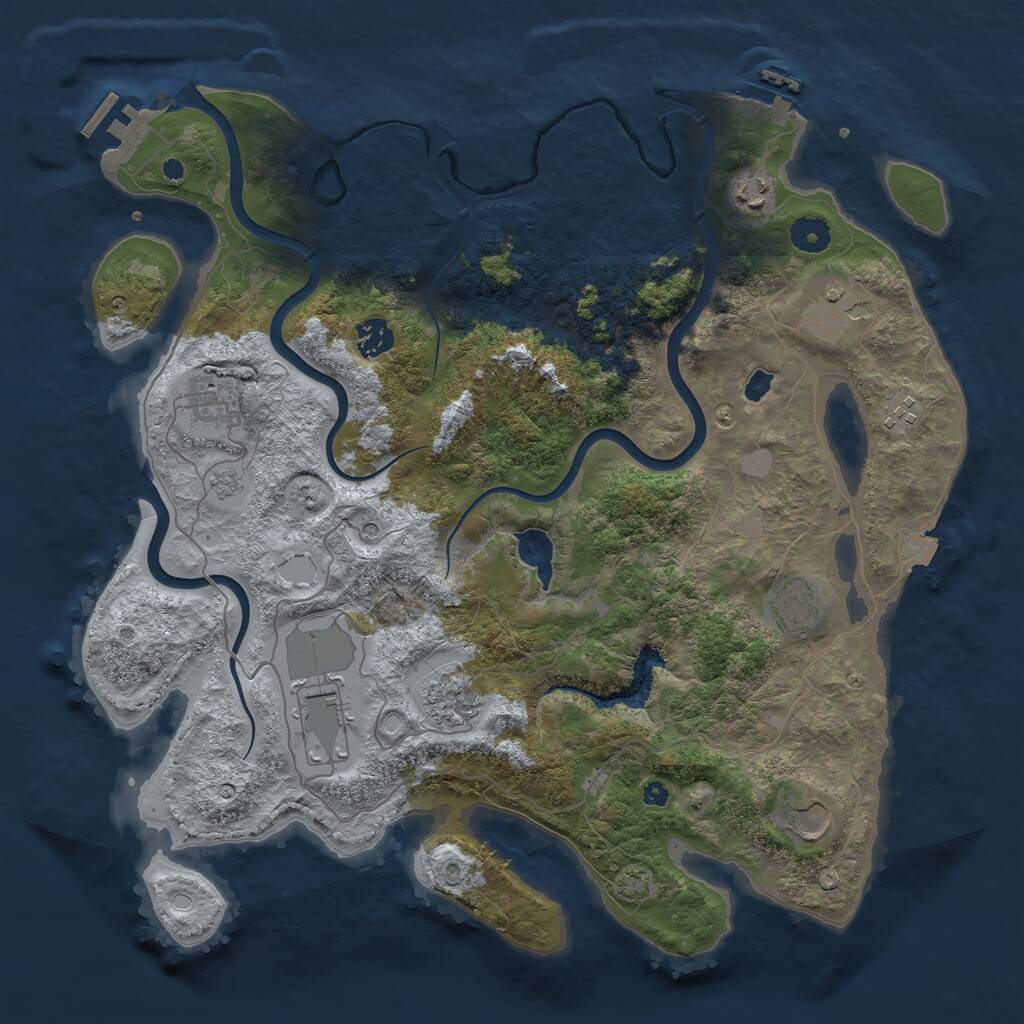 Rust Map: Procedural Map, Size: 4000, Seed: 1408925071, 15 Monuments