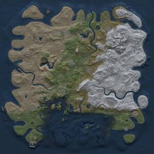 Thumbnail Rust Map: Procedural Map, Size: 5500, Seed: 1941086428, 17 Monuments