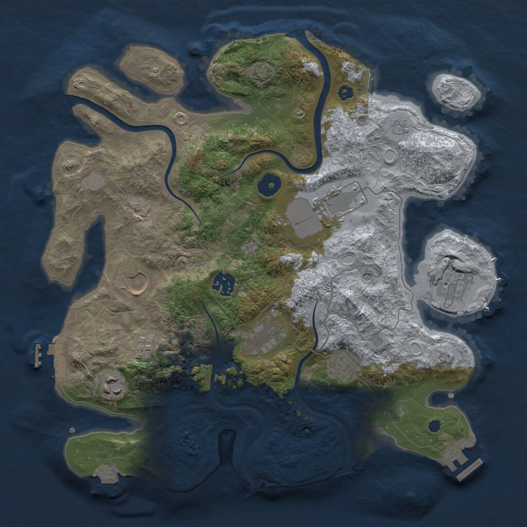 Rust Map: Procedural Map, Size: 3501, Seed: 251205, 14 Monuments