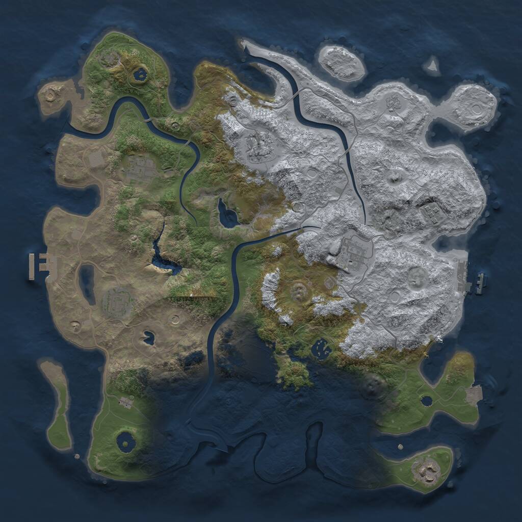 Rust Map: Procedural Map, Size: 4000, Seed: 40483340, 14 Monuments