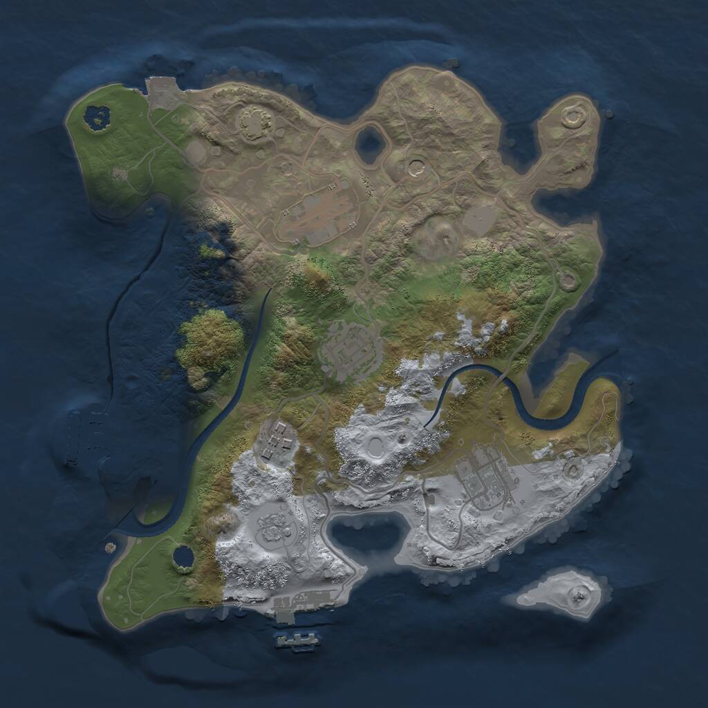 Rust Map: Procedural Map, Size: 2700, Seed: 1765108909, 10 Monuments