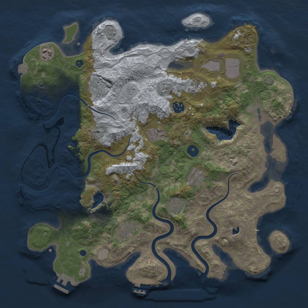 Rust Map: Procedural Map, Size: 4000, Seed: 1548671993, 16 Monuments