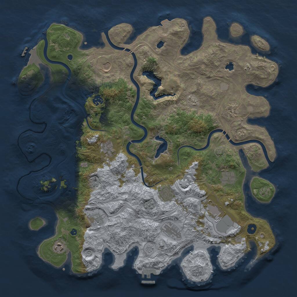 Rust Map: Procedural Map, Size: 4500, Seed: 848490013, 17 Monuments