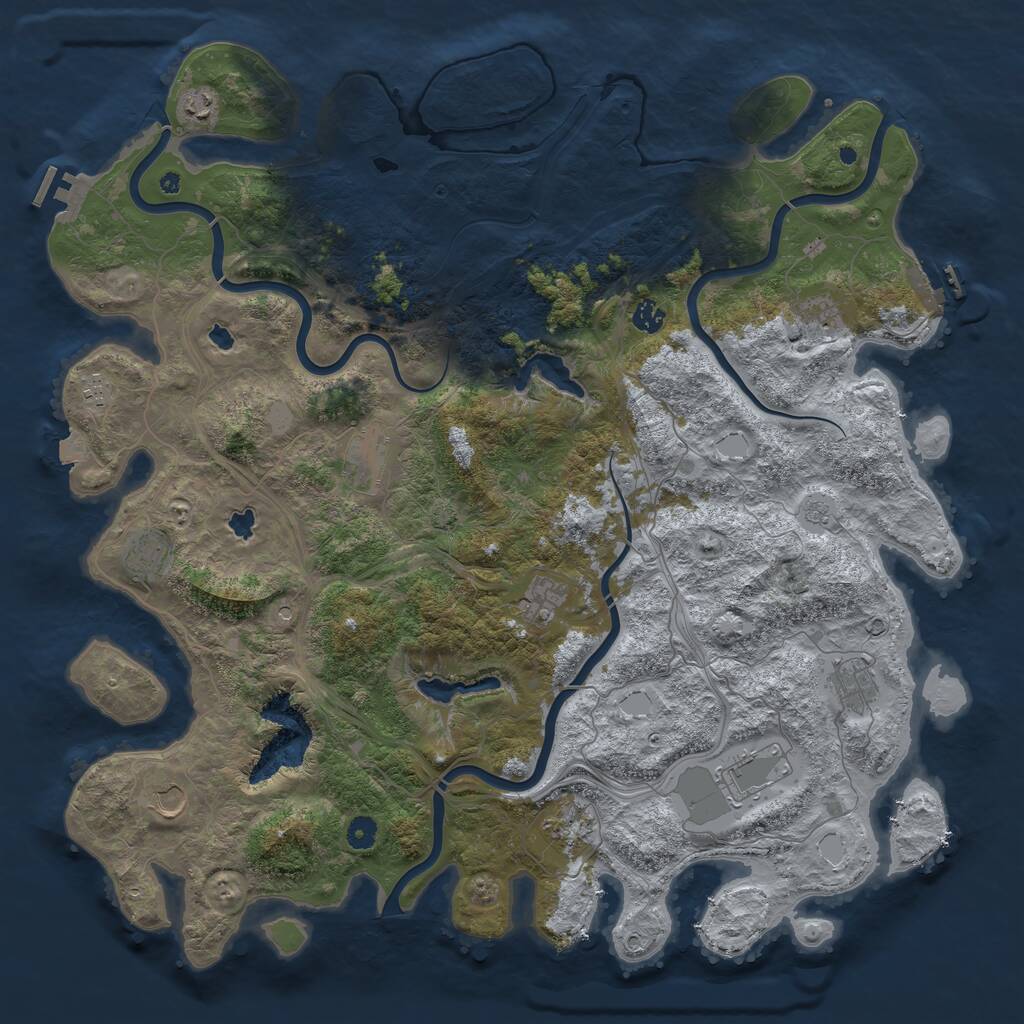 Rust Map: Procedural Map, Size: 4800, Seed: 981611, 17 Monuments