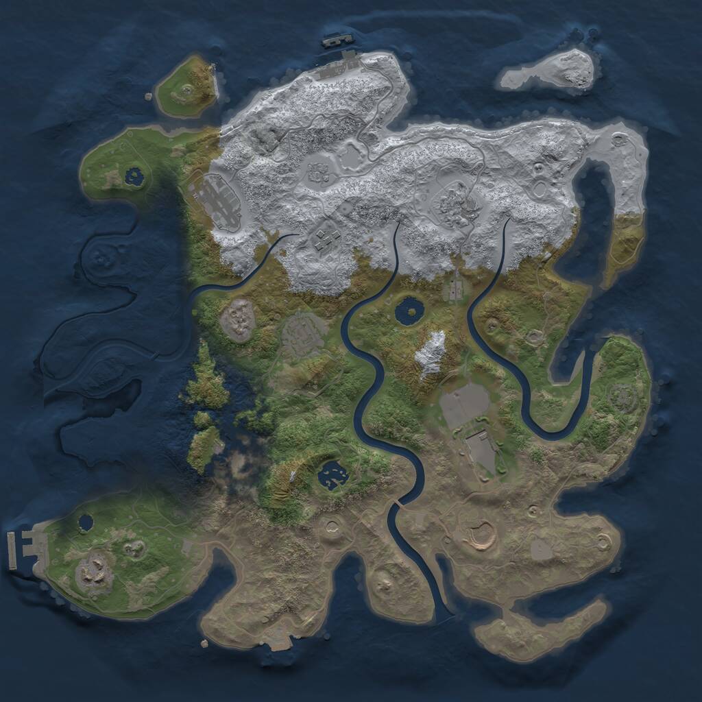 Rust Map: Procedural Map, Size: 3750, Seed: 276834151, 15 Monuments