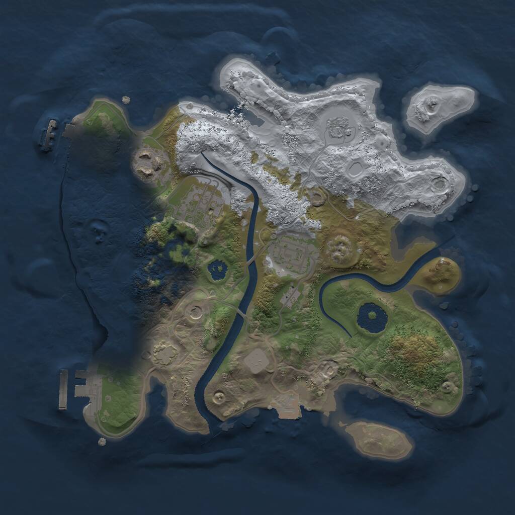 Rust Map: Procedural Map, Size: 2600, Seed: 161942743, 9 Monuments