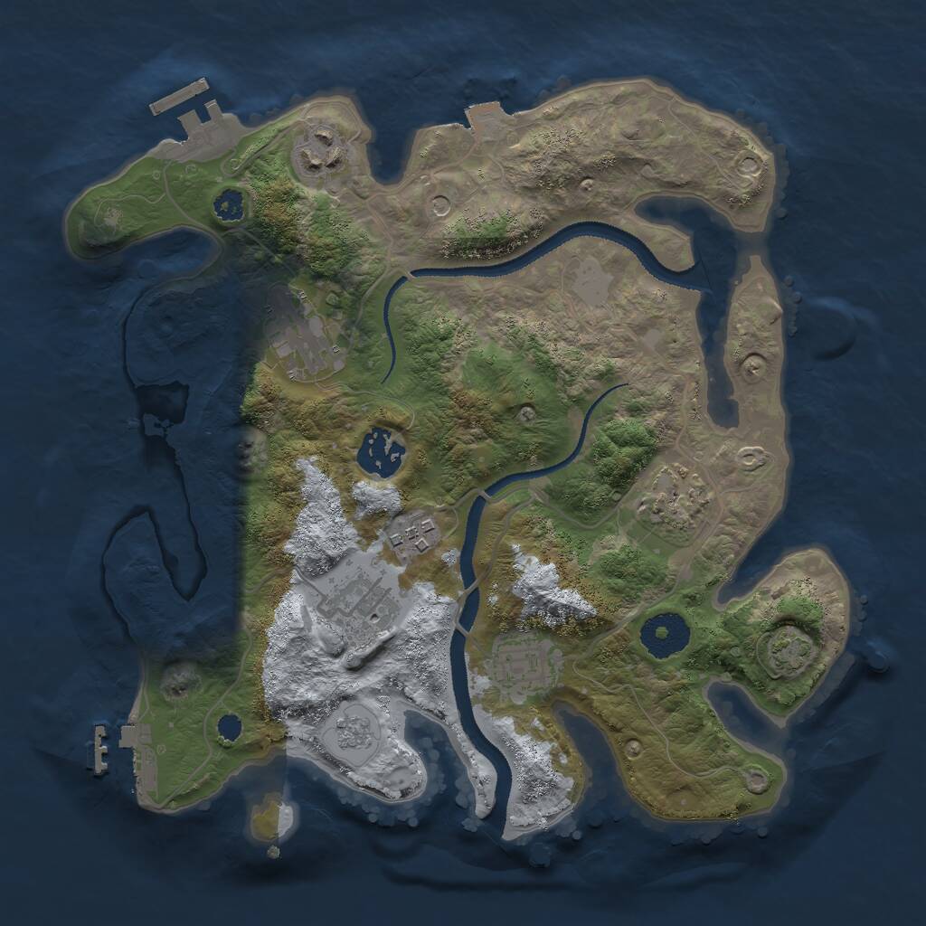 Rust Map: Procedural Map, Size: 3000, Seed: 339684302, 13 Monuments