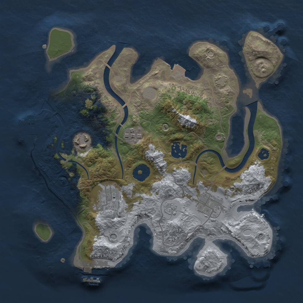Rust Map: Procedural Map, Size: 2734, Seed: 50000, 11 Monuments