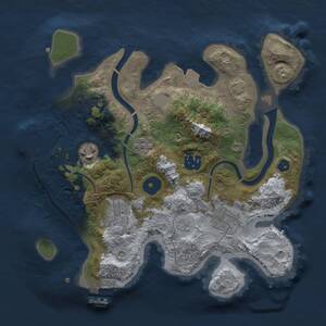 Thumbnail Rust Map: Procedural Map, Size: 2734, Seed: 50000, 11 Monuments