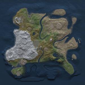 Thumbnail Rust Map: Procedural Map, Size: 3000, Seed: 5265, 11 Monuments