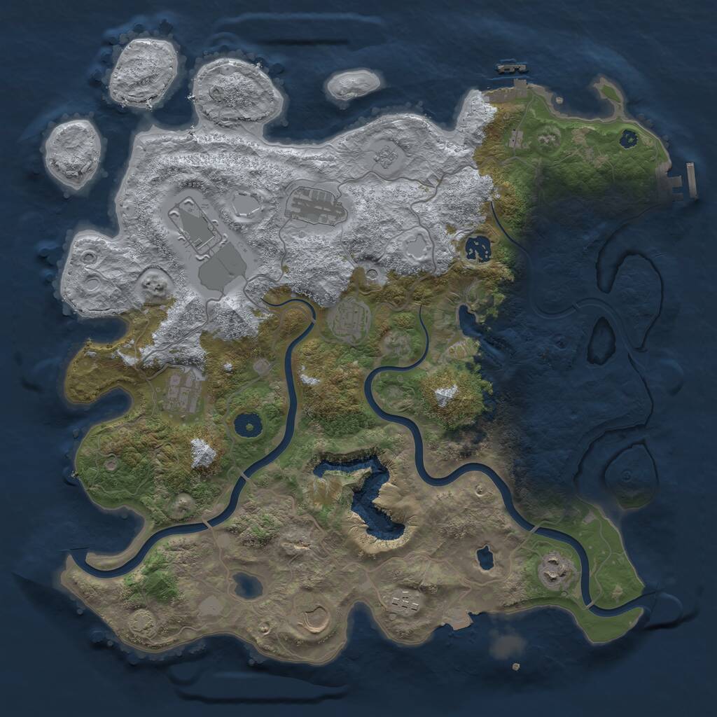 Rust Map: Procedural Map, Size: 4000, Seed: 416288079, 14 Monuments