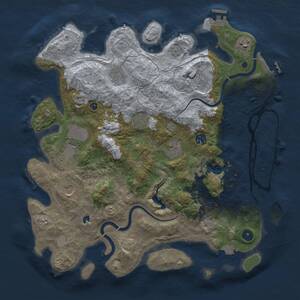 Thumbnail Rust Map: Procedural Map, Size: 4000, Seed: 84158428, 15 Monuments