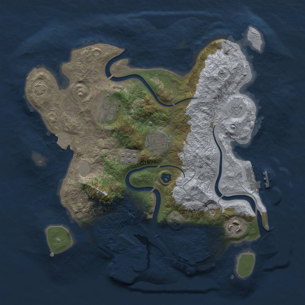 Rust Map: Procedural Map, Size: 3000, Seed: 1175745055, 10 Monuments