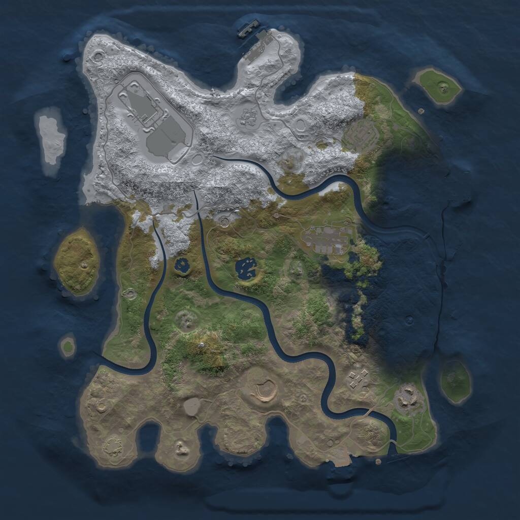 Rust Map: Procedural Map, Size: 3500, Seed: 1768819639, 13 Monuments