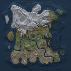 Thumbnail Rust Map: Procedural Map, Size: 3500, Seed: 1768819639, 13 Monuments