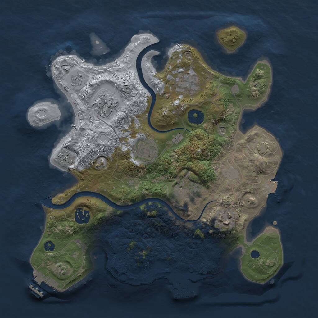 Rust Map: Procedural Map, Size: 3000, Seed: 832552376, 13 Monuments