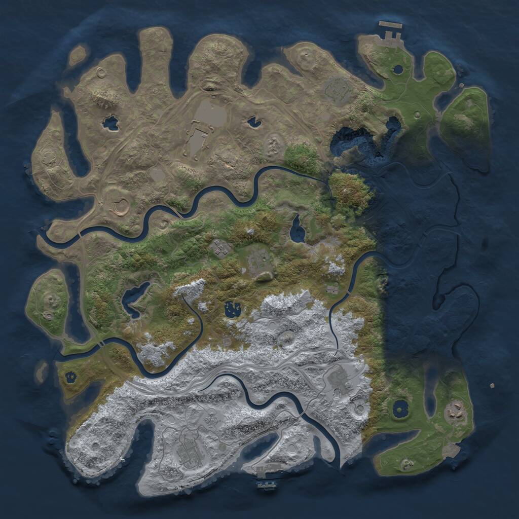 Rust Map: Procedural Map, Size: 4500, Seed: 573289030, 15 Monuments