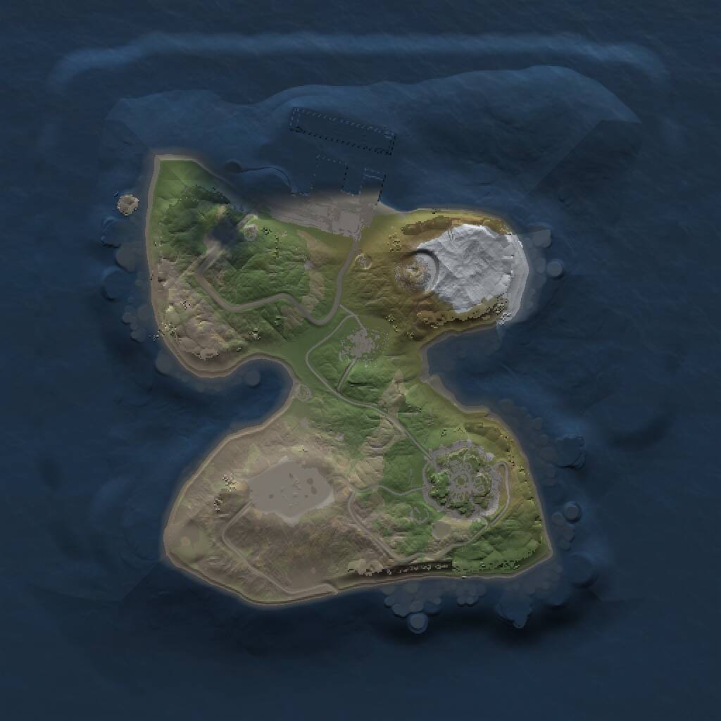 Rust Map: Procedural Map, Size: 1400, Seed: 64556, 3 Monuments