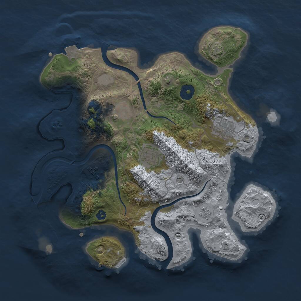 Rust Map: Procedural Map, Size: 3000, Seed: 84937970, 8 Monuments