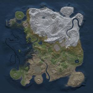 Thumbnail Rust Map: Procedural Map, Size: 3500, Seed: 2070046865, 15 Monuments
