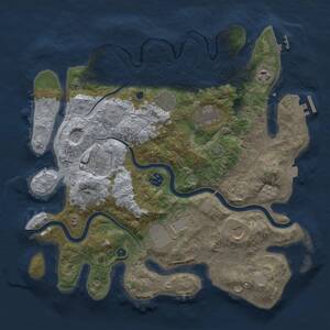Thumbnail Rust Map: Procedural Map, Size: 3700, Seed: 254209379, 14 Monuments