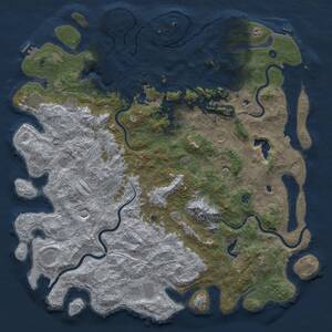 Thumbnail Rust Map: Procedural Map, Size: 6000, Seed: 8122025, 17 Monuments
