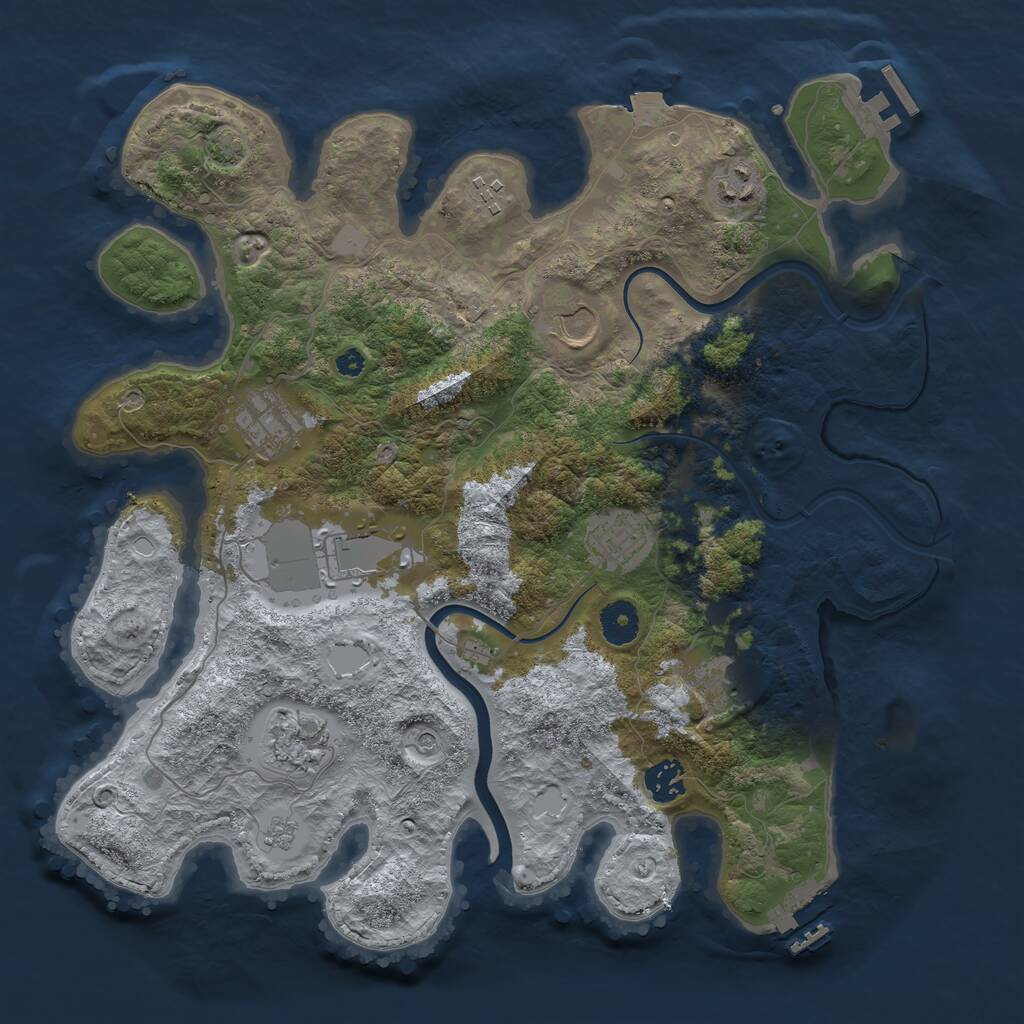 Rust Map: Procedural Map, Size: 3700, Seed: 432045308, 15 Monuments