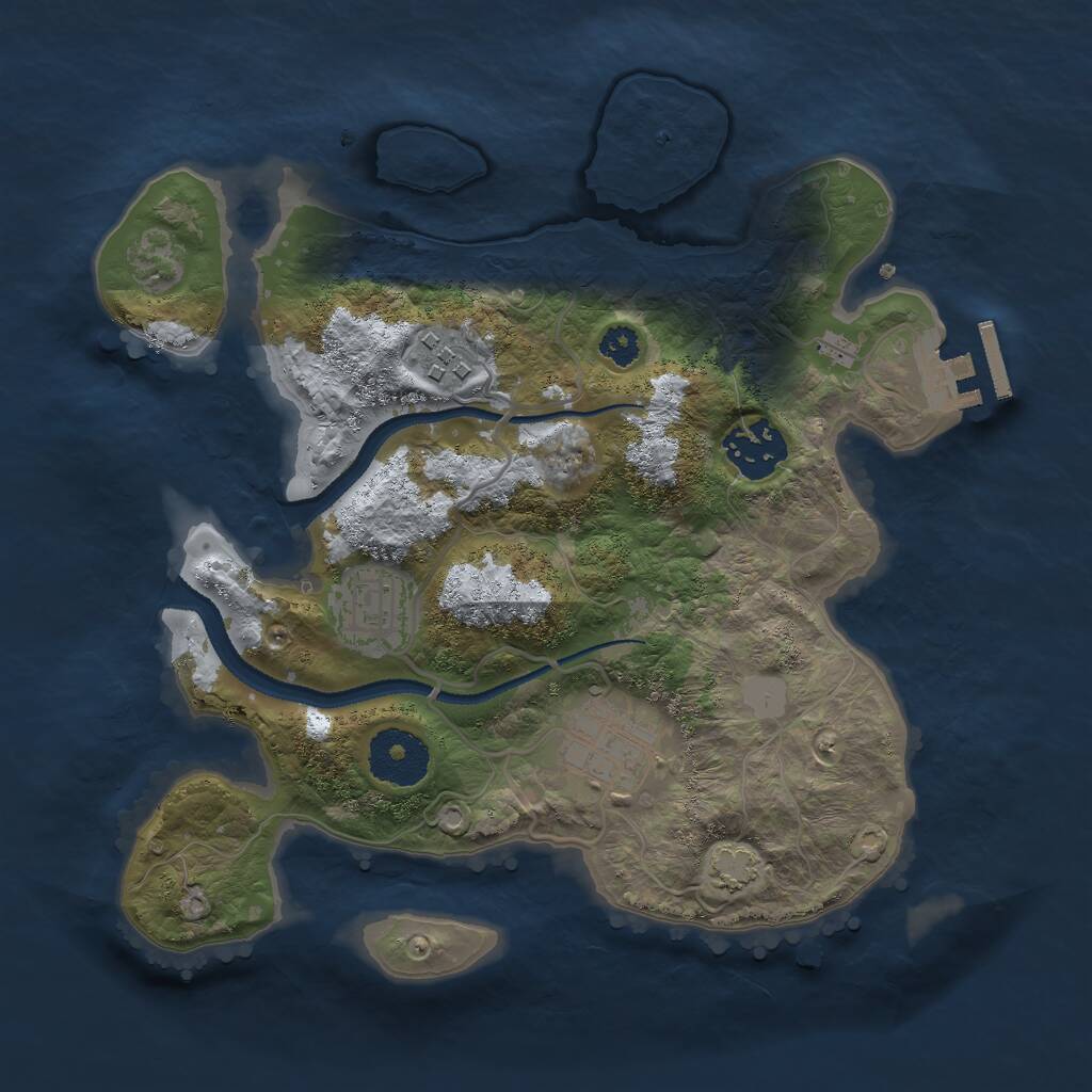 Rust Map: Procedural Map, Size: 2800, Seed: 597514, 7 Monuments