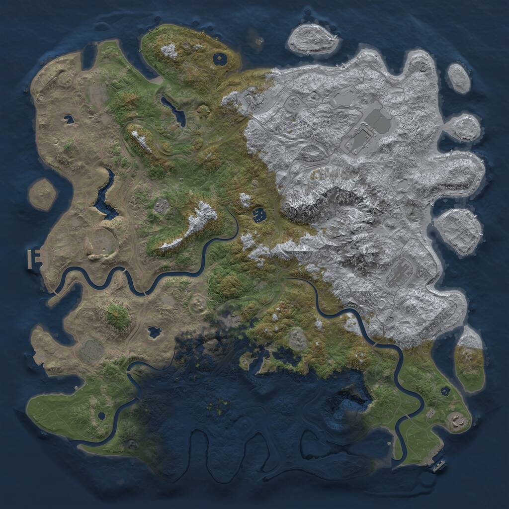 Rust Map: Procedural Map, Size: 5396, Seed: 490, 16 Monuments