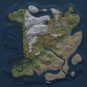 Thumbnail Rust Map: Procedural Map, Size: 3600, Seed: 1319681684, 14 Monuments