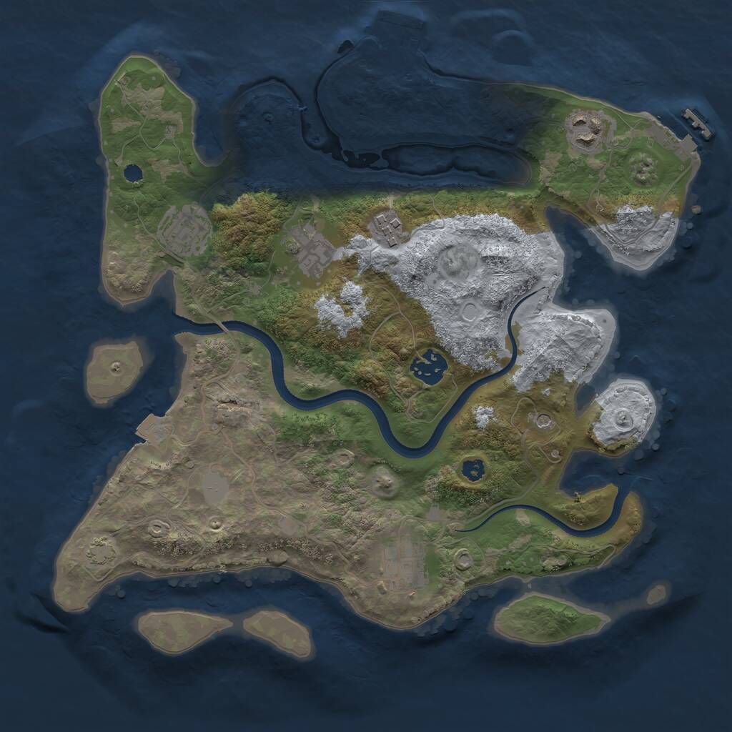 Rust Map: Procedural Map, Size: 3250, Seed: 30594, 11 Monuments