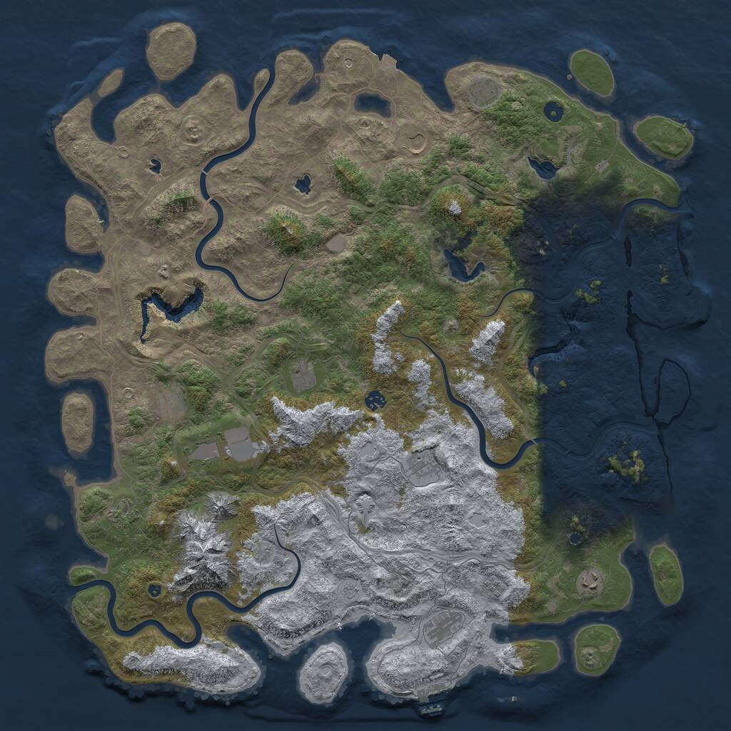 Rust Map: Procedural Map, Size: 5500, Seed: 1207242384, 17 Monuments