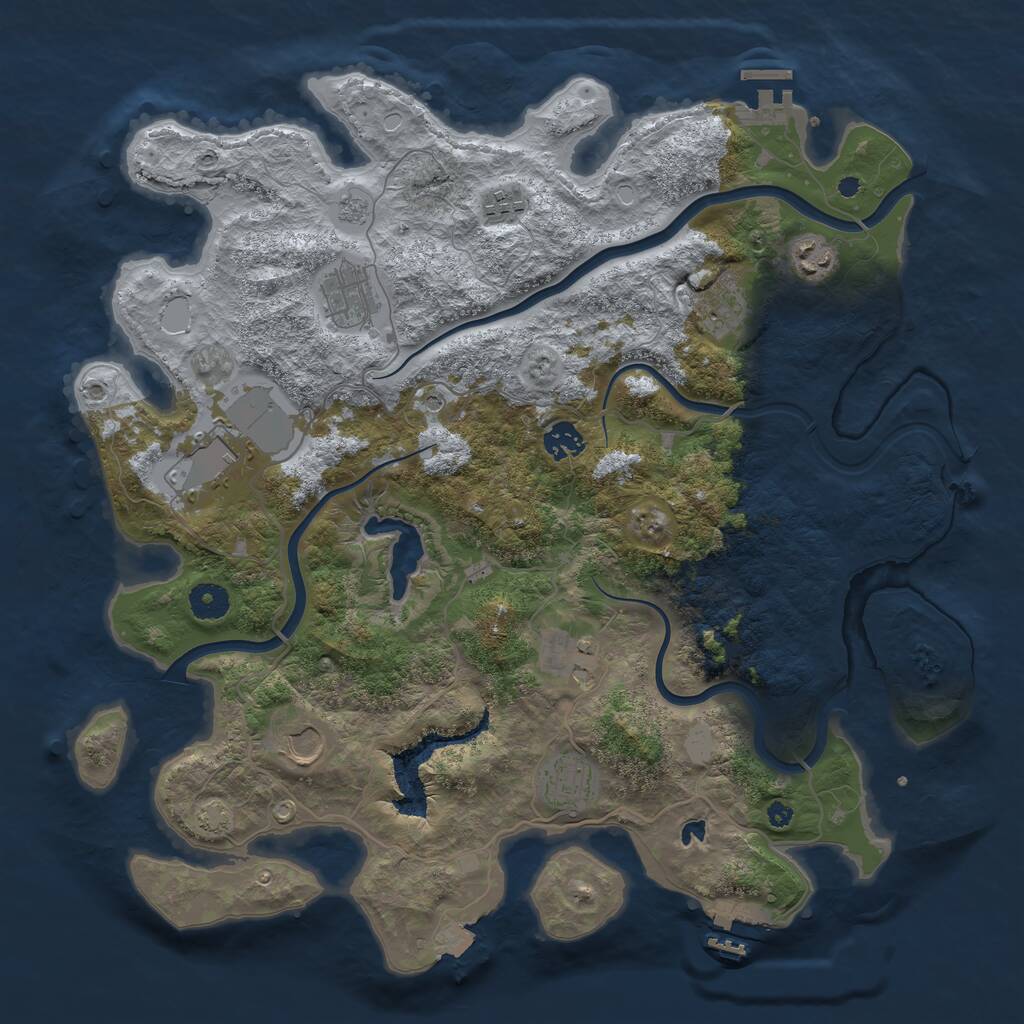 Rust Map: Procedural Map, Size: 4000, Seed: 514812373, 15 Monuments