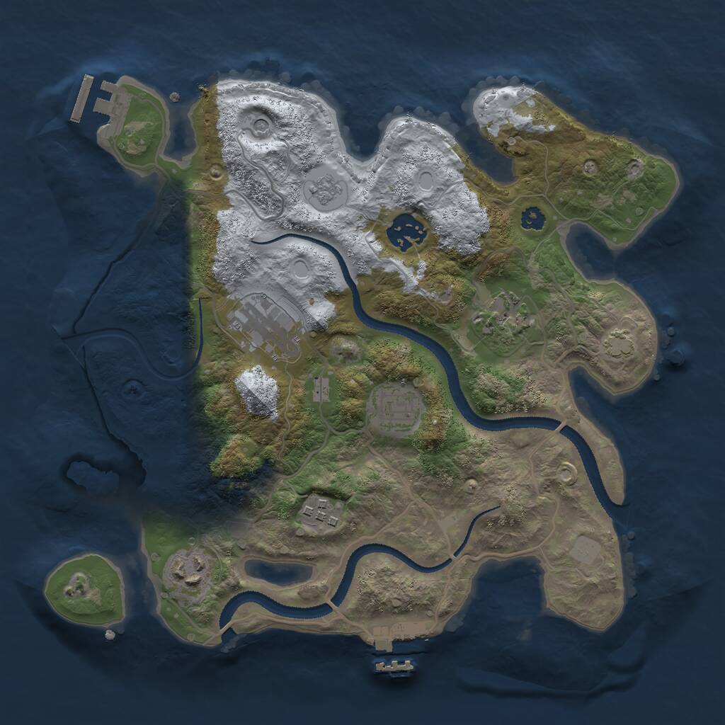 Rust Map: Procedural Map, Size: 3000, Seed: 2473502, 12 Monuments