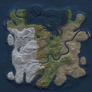 Thumbnail Rust Map: Procedural Map, Size: 3800, Seed: 2031272681, 15 Monuments