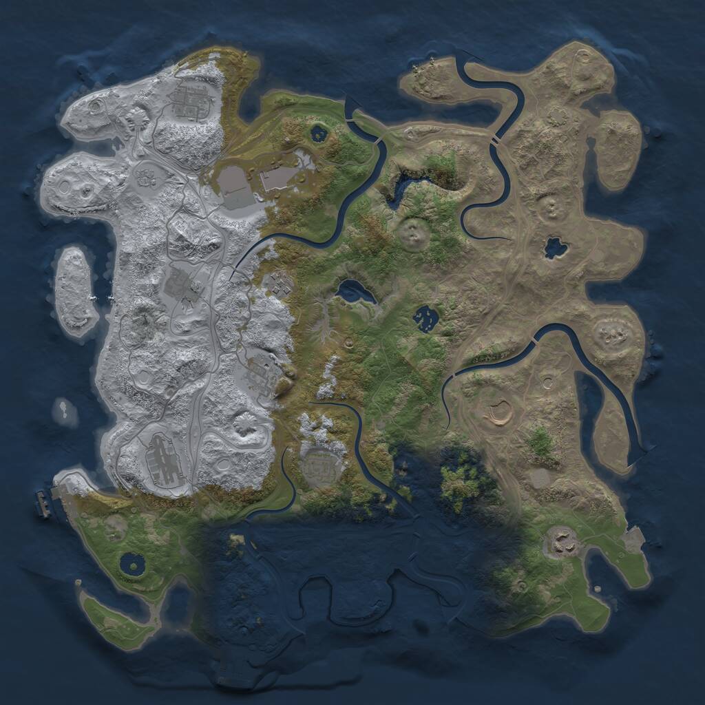 Rust Map: Procedural Map, Size: 4250, Seed: 257349, 16 Monuments