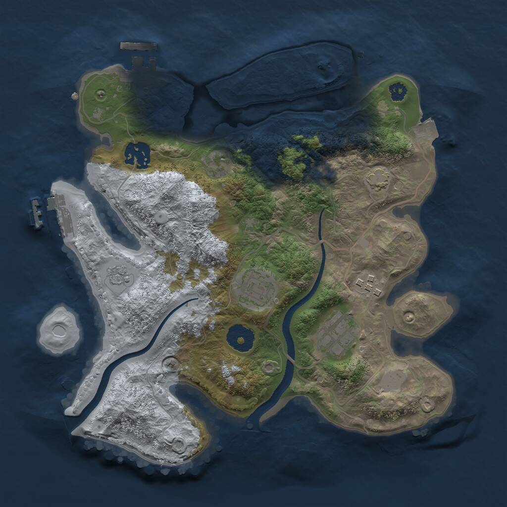 Rust Map: Procedural Map, Size: 2800, Seed: 119040283, 9 Monuments