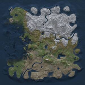 Thumbnail Rust Map: Procedural Map, Size: 4500, Seed: 152904, 17 Monuments