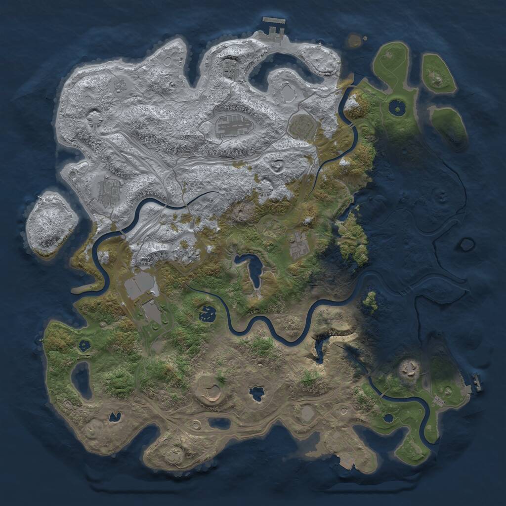 Rust Map: Procedural Map, Size: 4500, Seed: 1336931, 16 Monuments