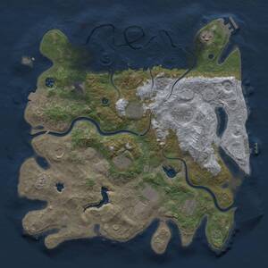 Thumbnail Rust Map: Procedural Map, Size: 4000, Seed: 967188481, 16 Monuments