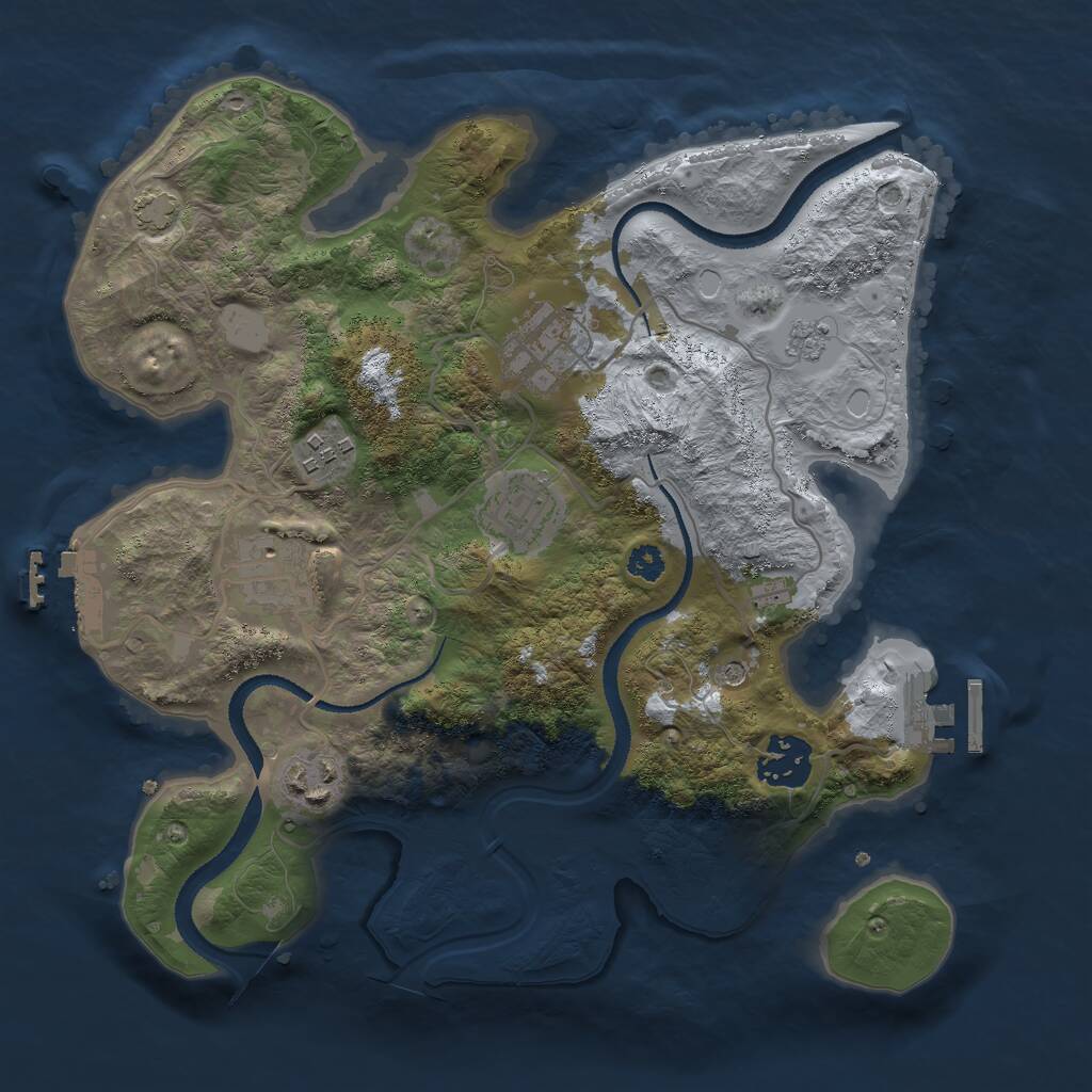 Rust Map: Procedural Map, Size: 3000, Seed: 2048655162, 12 Monuments