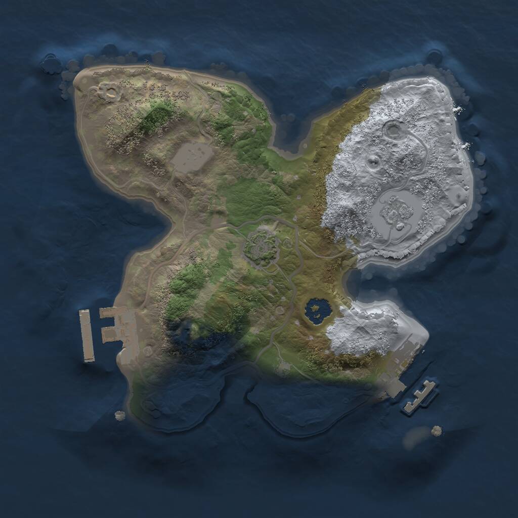 Rust Map: Procedural Map, Size: 2000, Seed: 946889250, 5 Monuments