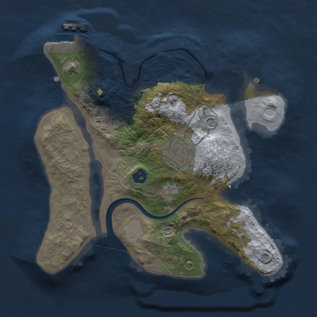 Rust Map: Procedural Map, Size: 2200, Seed: 4545454, 5 Monuments