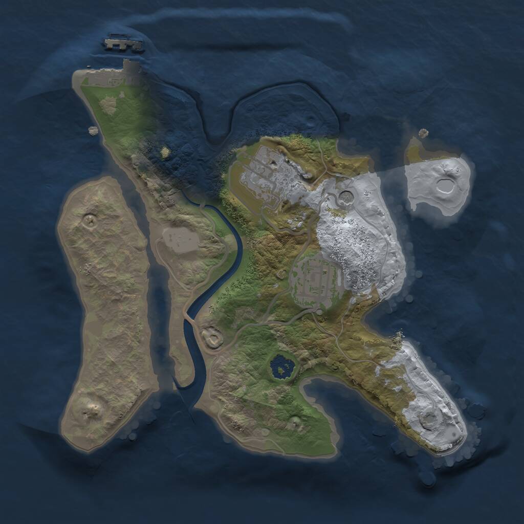 Rust Map: Procedural Map, Size: 2200, Seed: 4545454, 5 Monuments