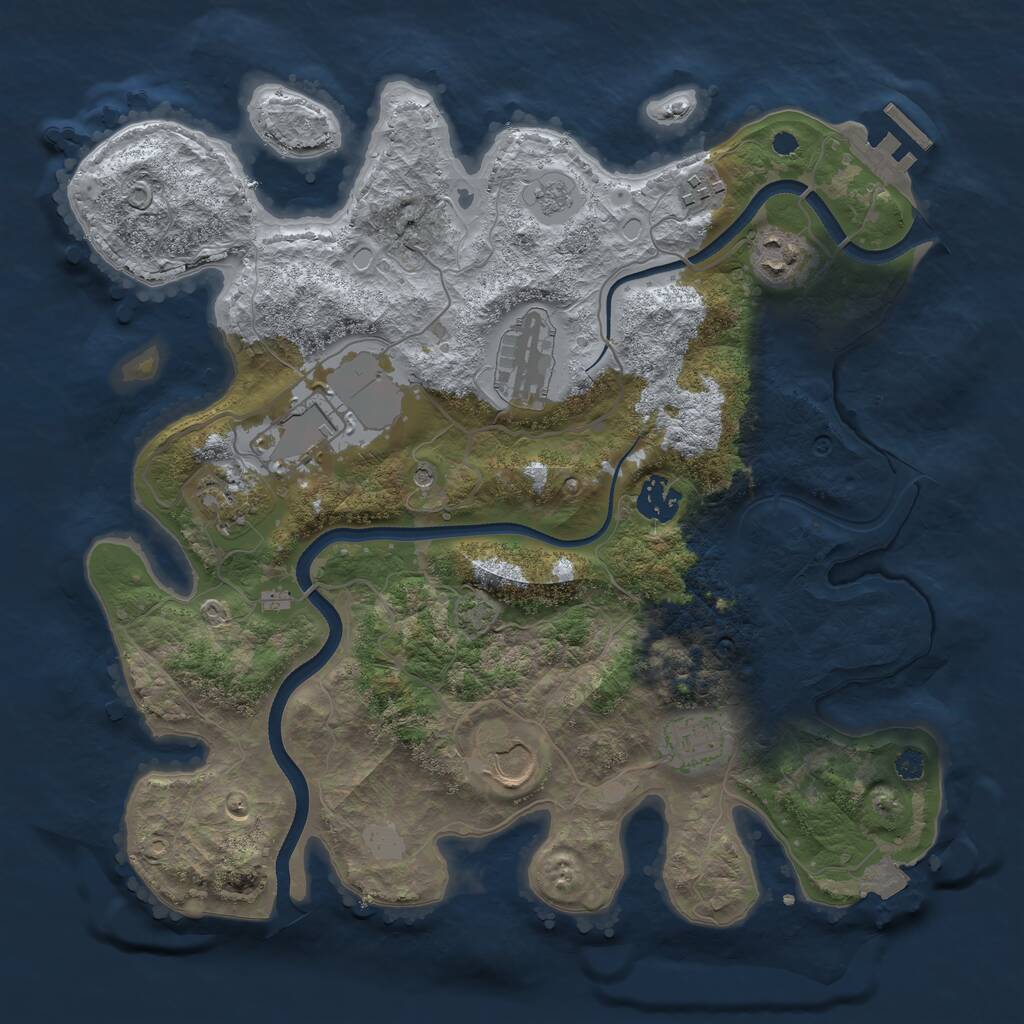 Rust Map: Procedural Map, Size: 3500, Seed: 7834, 13 Monuments