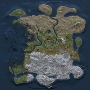 Thumbnail Rust Map: Procedural Map, Size: 3750, Seed: 5524525, 16 Monuments