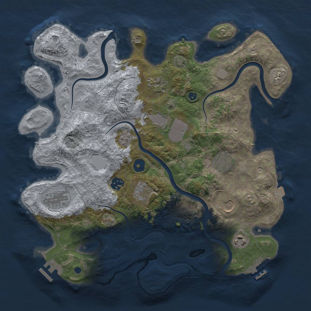 Rust Map: Procedural Map, Size: 3700, Seed: 372217968, 15 Monuments