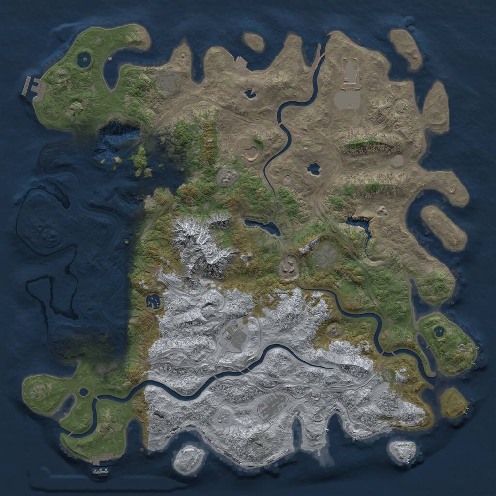 Rust Map: Procedural Map, Size: 5000, Seed: 1645394722, 16 Monuments