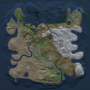 Thumbnail Rust Map: Procedural Map, Size: 3500, Seed: 709197696, 16 Monuments