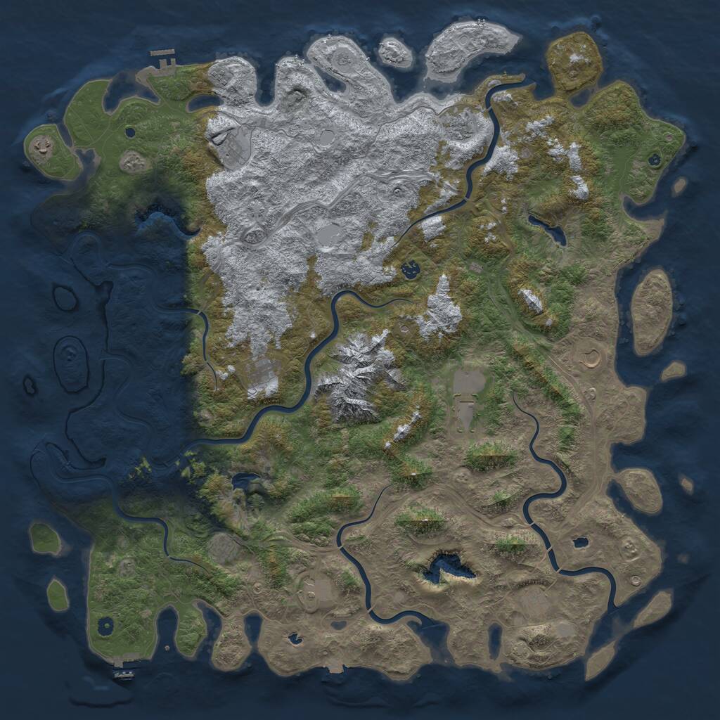 Rust Map: Procedural Map, Size: 6000, Seed: 5554883, 17 Monuments